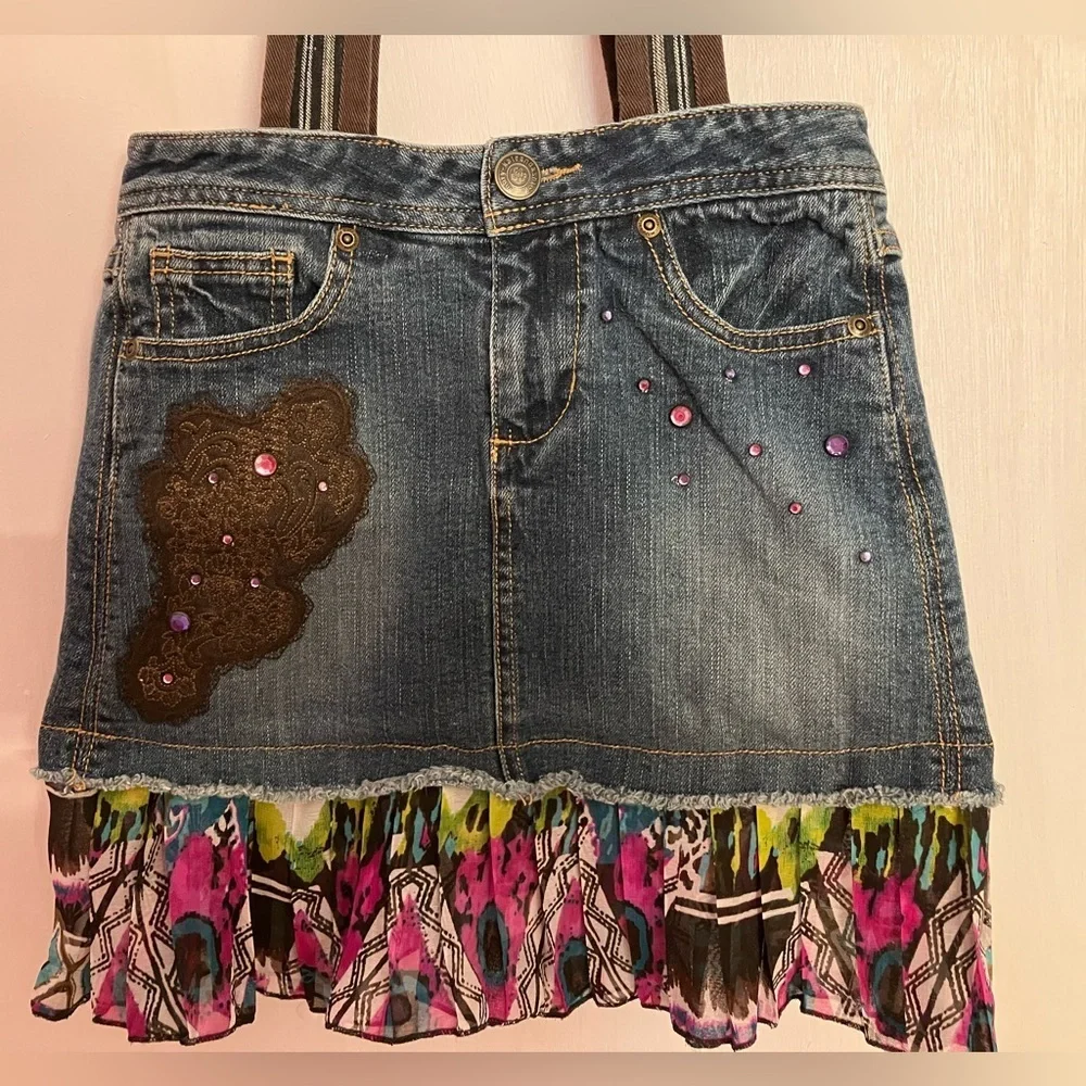 Handmade Upcycled Bag/Tote, Faded Denim, Cotton Lining, Handsewn/One of a Kind